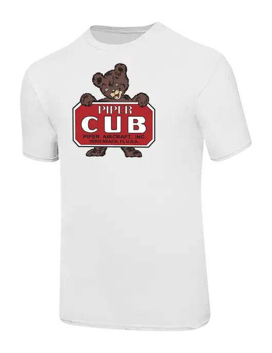 Ring Spun White 4.5 oz T-Shirt w/Piper Cub Logo