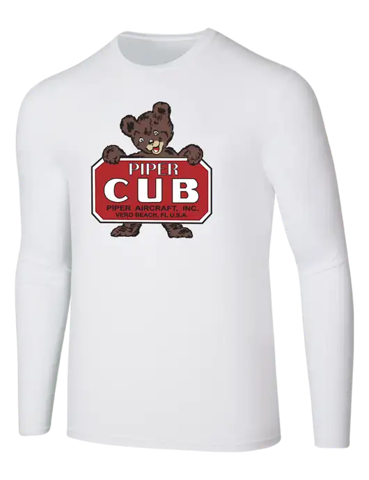 Seriously Soft White Long Sleeve T-Shirt w/Piper Cub Logo