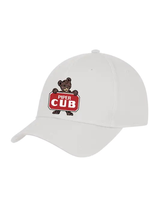 White Structured Cap Hook & Loop w/Piper Cub Logo
