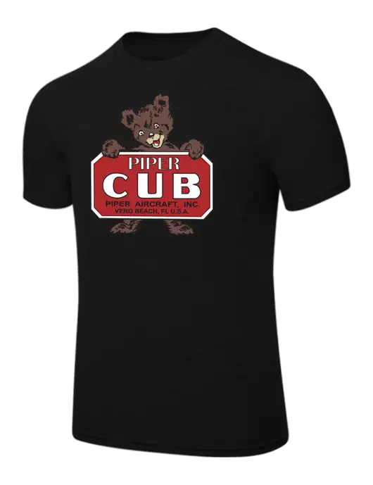 BELLA+CANVAS Black Heather CVC Short Sleeve Tee w/Piper Cub Logo