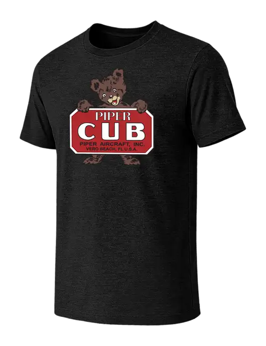 BELLA+CANVAS Black Heather CVC Short Sleeve Tee w/Piper Cub Logo