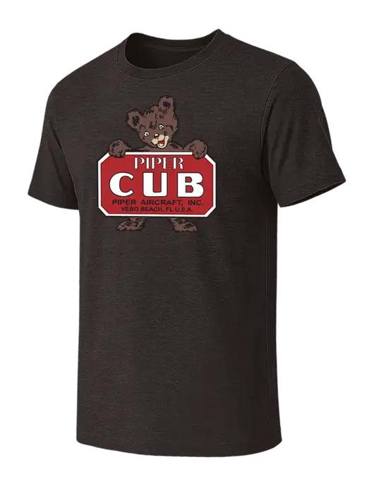 BELLA+CANVAS Dark Grey Heather CVC Short Sleeve Tee w/Piper Cub Logo