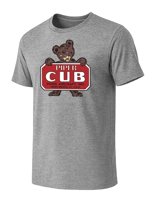 BELLA+CANVAS Heather Grey CVC Short Sleeve Tee w/Piper Cub Logo