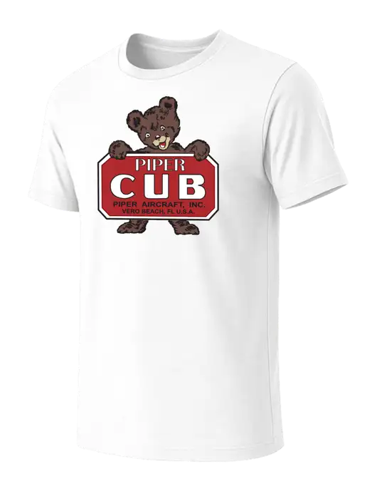 BELLA+CANVAS White Blend CVC Short Sleeve Tee w/Piper Cub Logo