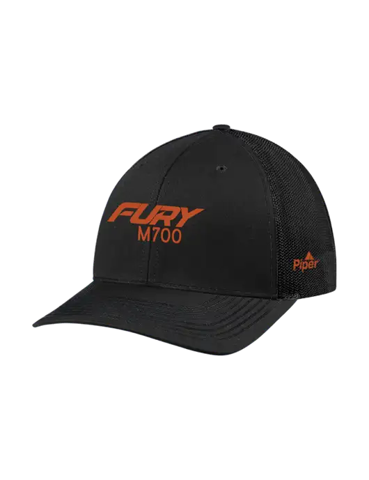 Richardson Adjustable Snapback Original 112 Trucker Cap Black w/Black Mesh w/M700 Fury Logo, Piper Logo