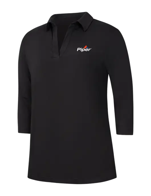 Womens Black Luxe Knit Tunic w/Piper Logo