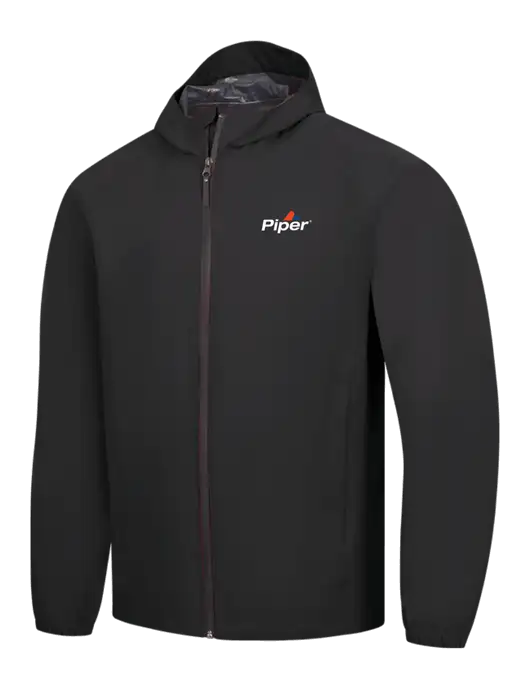 Black Essential Rain Jacket w/Piper Logo