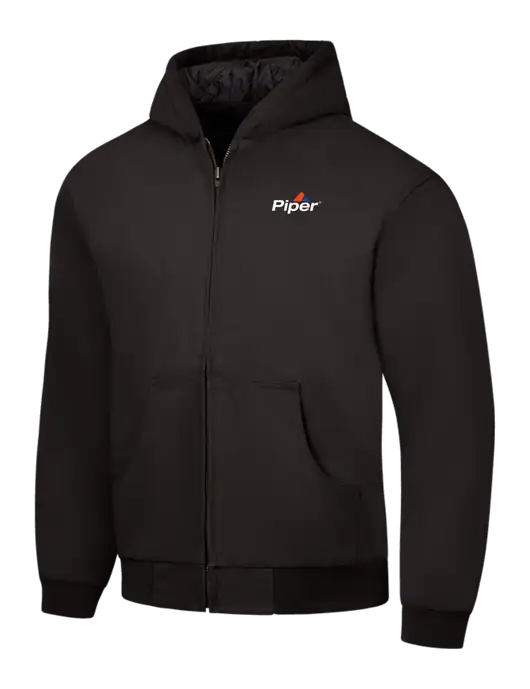 CornerStone Black Duck Cloth Hooded Work Jacket w/Piper Logo