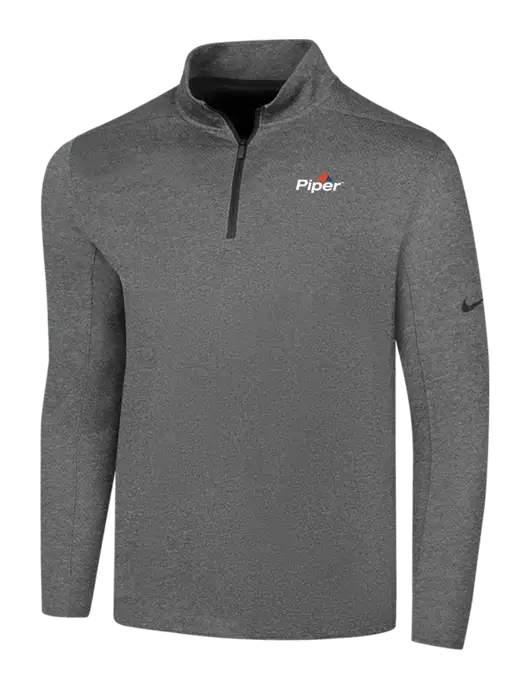 NIKE Dark Grey Heather Dry 1/2 Zip Cover-Up w/Piper Logo