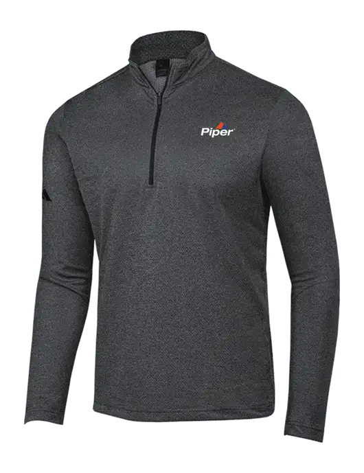 Adidas Black Melange Space Dyed Quarter-Zip Pullover w/Piper Logo