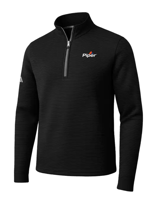 Adidas Black Spacer Quarter-Zip Pullover w/Piper Logo