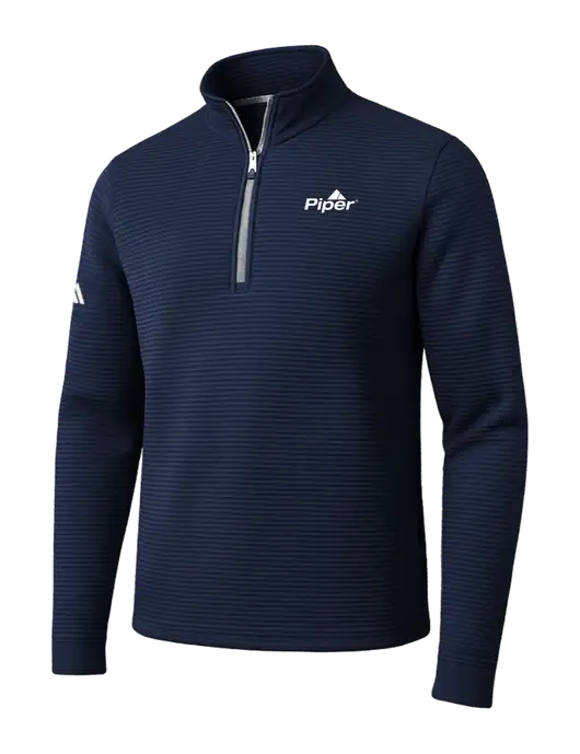 Adidas Navy Spacer Quarter-Zip Pullover w/Piper Logo