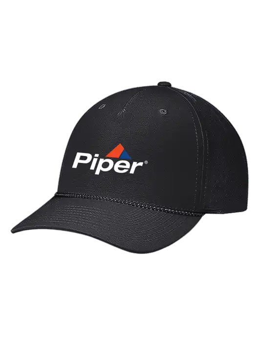 Richardson Laser Perf Performance Black/Black-Grey Rope Cap w/Piper Logo