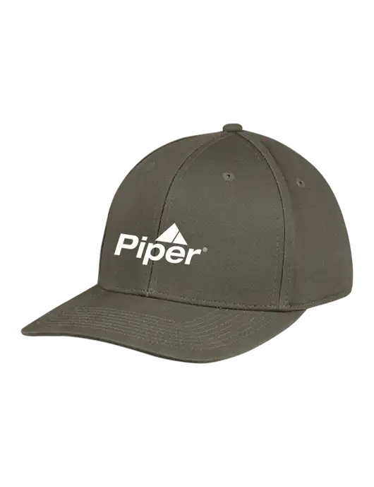 Premium Modern Structured Twill Olive Snapback Cap w/Piper Logo