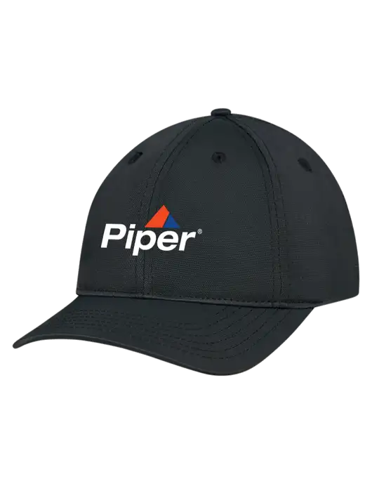 Black Nylon Twill Performance Cap w/Piper Logo