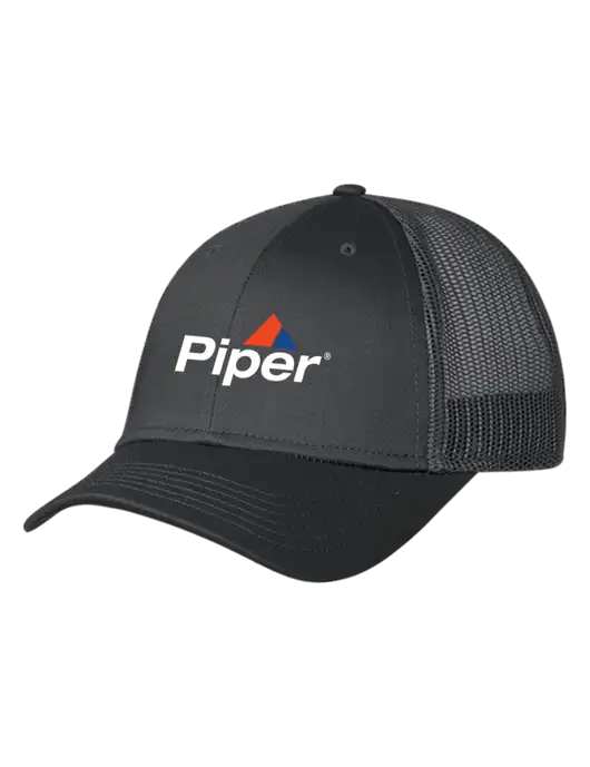 Charcoal Mesh Trucker Cap Snap Back w/Piper Logo