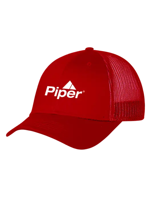 Red Mesh Trucker Cap Snap Back w/Piper Logo