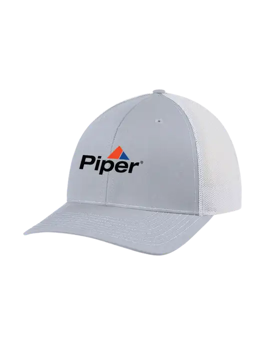 Richardson Adjustable Snapback Original 112 Trucker Cap Light Heather Grey w/White Mesh w/Piper Logo