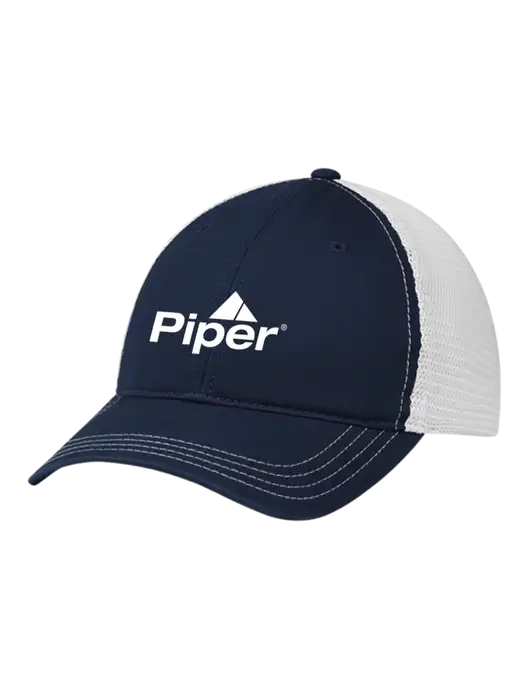 Richardson 111 Garment Washed Trucker Cap Navy w/White Mesh w/Piper Logo