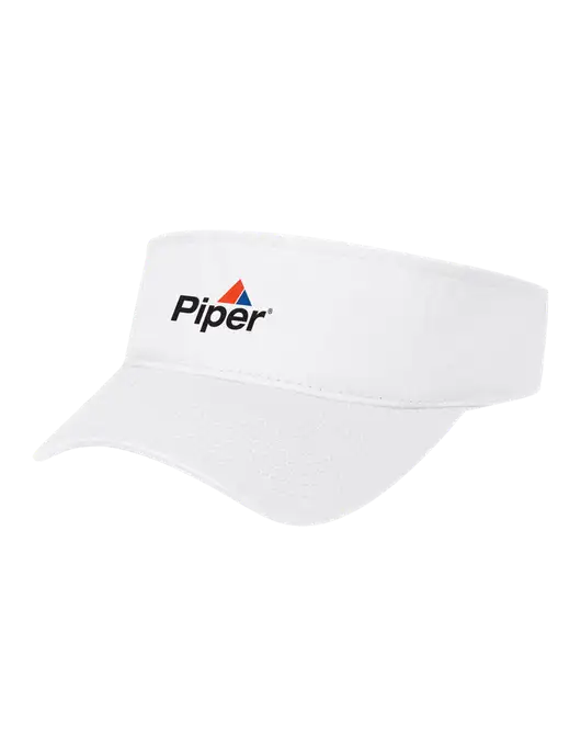 White Cap Visor w/Piper Logo