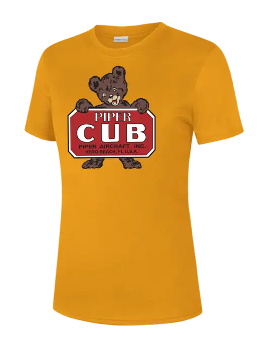  Womens Yellow Gold PosiCharge Competitor Tee w/Piper Cub Logo