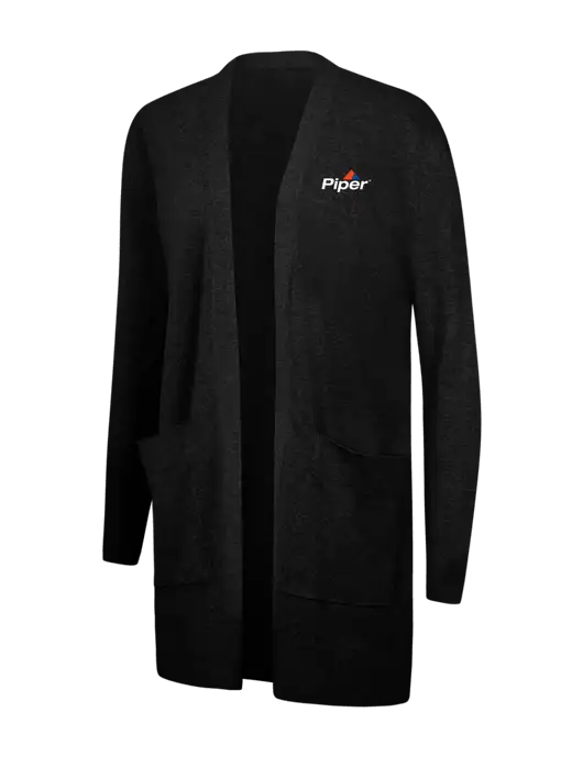 Mercer+Mettle Womens Black Open Front Cardigan Sweater w/Piper Logo