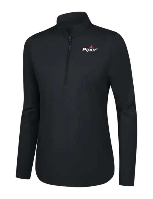  Womens Black C-FREE Double Knit 1/4-Zip w/Piper Logo