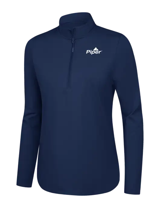  Womens Dark Navy C-FREE Double Knit 1/4-Zip w/Piper Logo