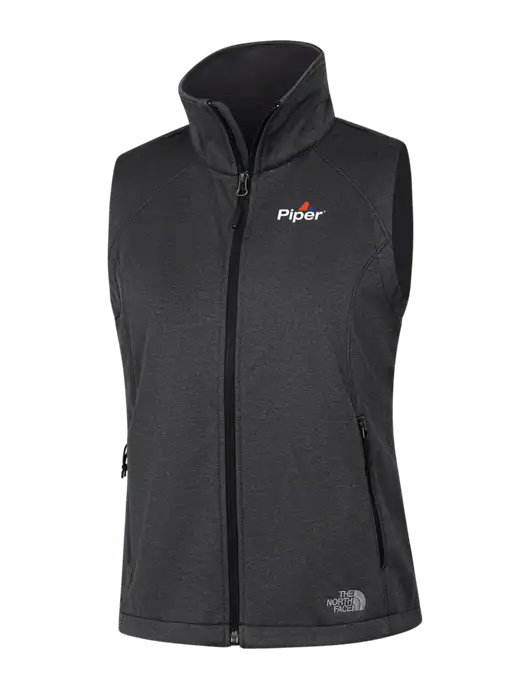 The North Face Womens Dark Grey Heather Ridgewall Soft Shell Vest  w/Piper Logo