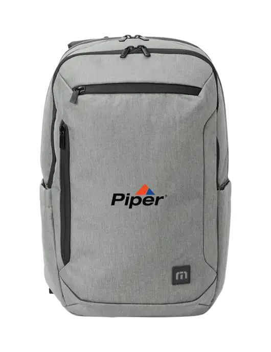 TravisMathew Light Grey Heather Duration Backpack w/Piper Logo