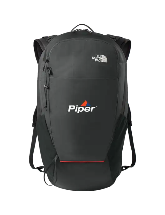 The North Face Dark Grey/Red Trim 18L Backpack w/Piper Logo