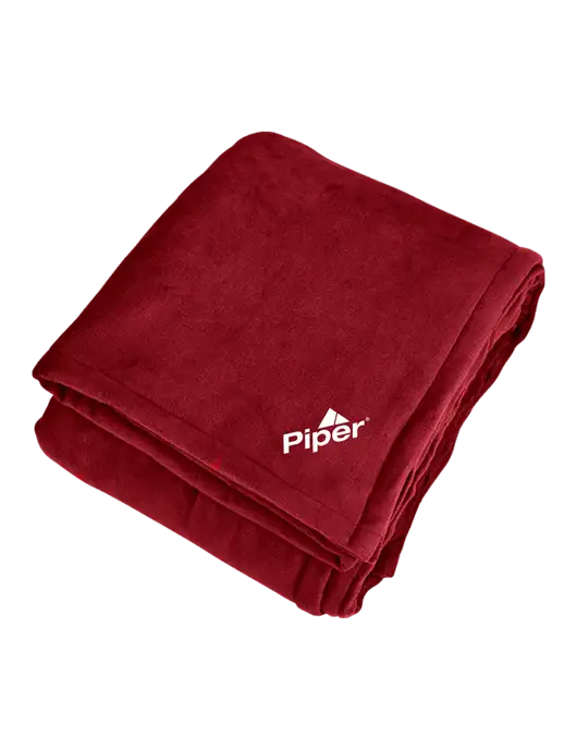 Mountain Lodge Red Rhubarb Blanket w/Piper Logo