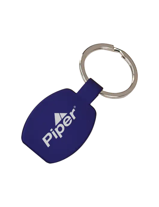Royal Laserable Rounded Rectangle Keychain w/Piper Logo