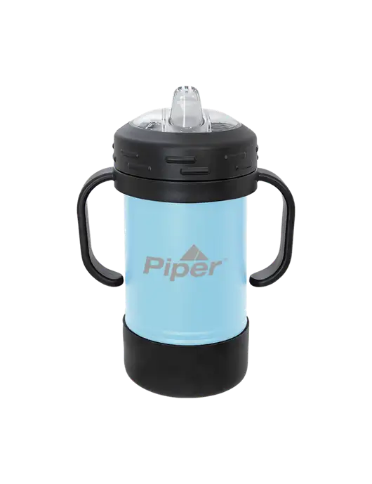 Polar Camel 10 oz Powder Coated Light Blue Sippy Cup w/Piper Logo