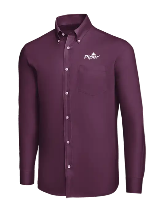 Brooks Brothers Eggplant Wrinkle-Free Stretch Nailhead Shirt w/Piper Logo