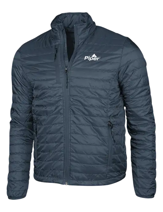 Navy Puffy Packable Jacket w/Piper Logo