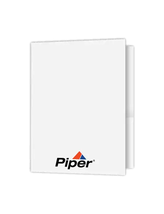 White Presentation Folder with Dual Pockets w/Piper Logo