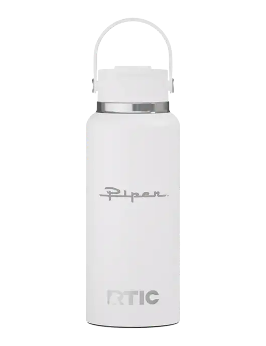 RTIC Outback 32 oz White Bottle w/Vintage Piper Logo