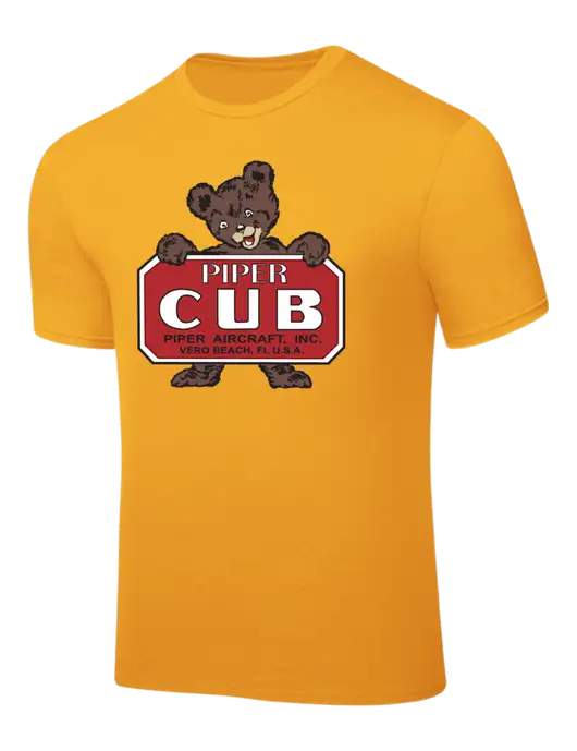 Yellow Gold PosiCharge Competitor Tee w/Piper Cub Logo