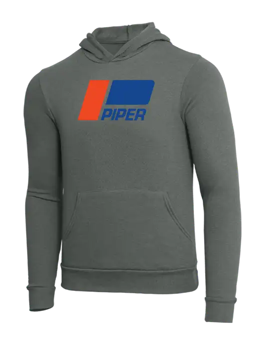 BELLA+CANVAS Heather Grey Sponge Fleece Pullover Hoodie w/Piper Classic Logo