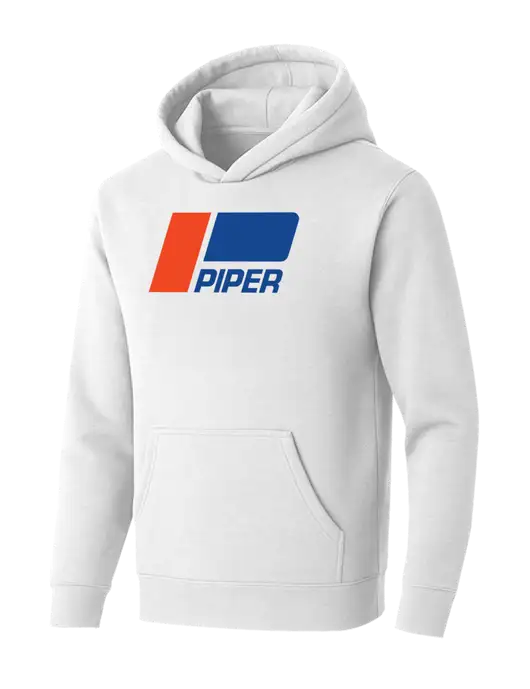 BELLA+CANVAS Heathered White Sponge Fleece Pullover Hoodie w/Piper Classic Logo