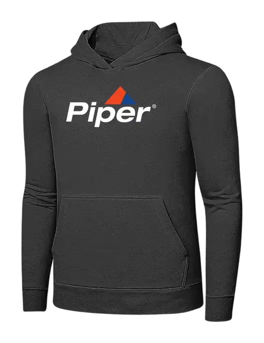 Charcoal 7.8 oz Ring Spun Hooded Sweatshirt w/Piper Logo