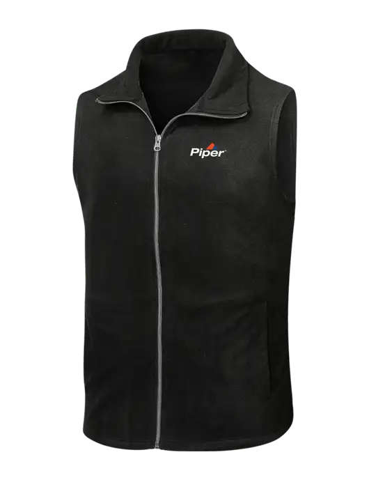 Black Microfleece Vest w/Piper Logo