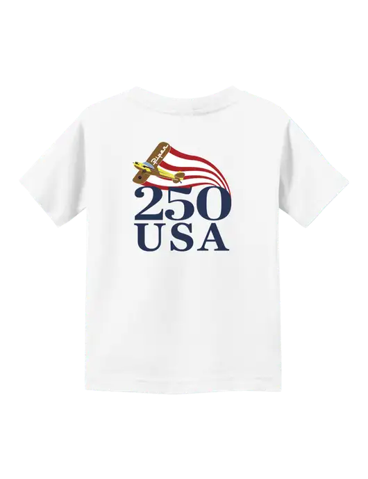 Rabbit Skins White Toddler Fine Jersey Tee w/250 USA Design Logo, Piper Team Logo