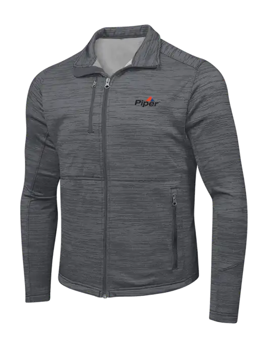 Medium Grey Digi Stripe Fleece Jacket w/Piper Logo