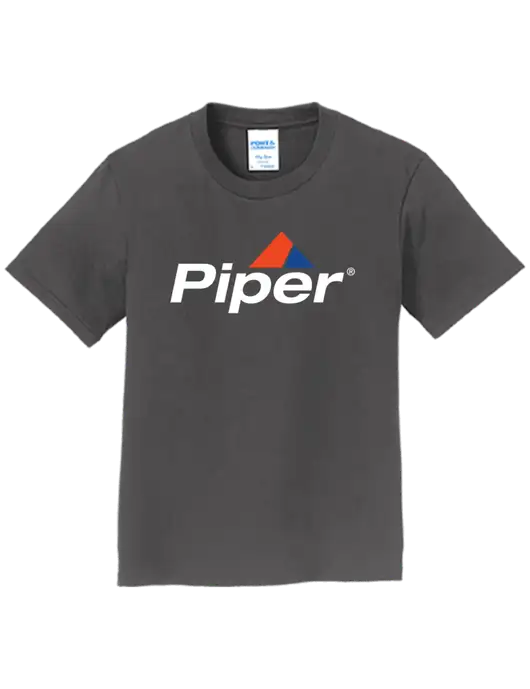Youth Ring Spun Charcoal 4.5 oz T-Shirt w/Piper Logo