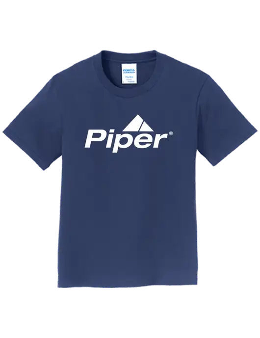 Youth Ring Spun Navy 4.5 oz T-Shirt w/Piper Logo