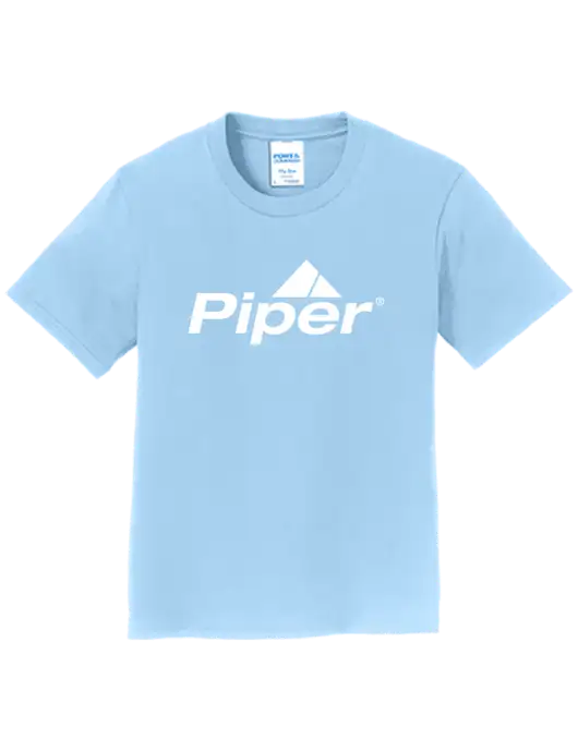 Youth Ring Spun Light Blue 4.5 oz T-Shirt w/Piper Logo