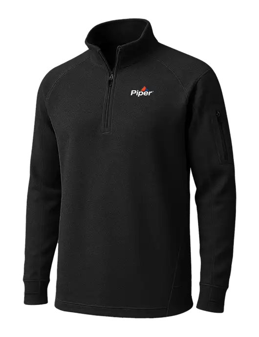 Black Tech Fleece 1/4 Zip Pullover w/Piper Logo