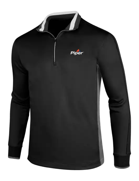 NIKE Black/Dark Grey/White Dry-Fit 1/2 Zip Cover-Up w/Piper Logo